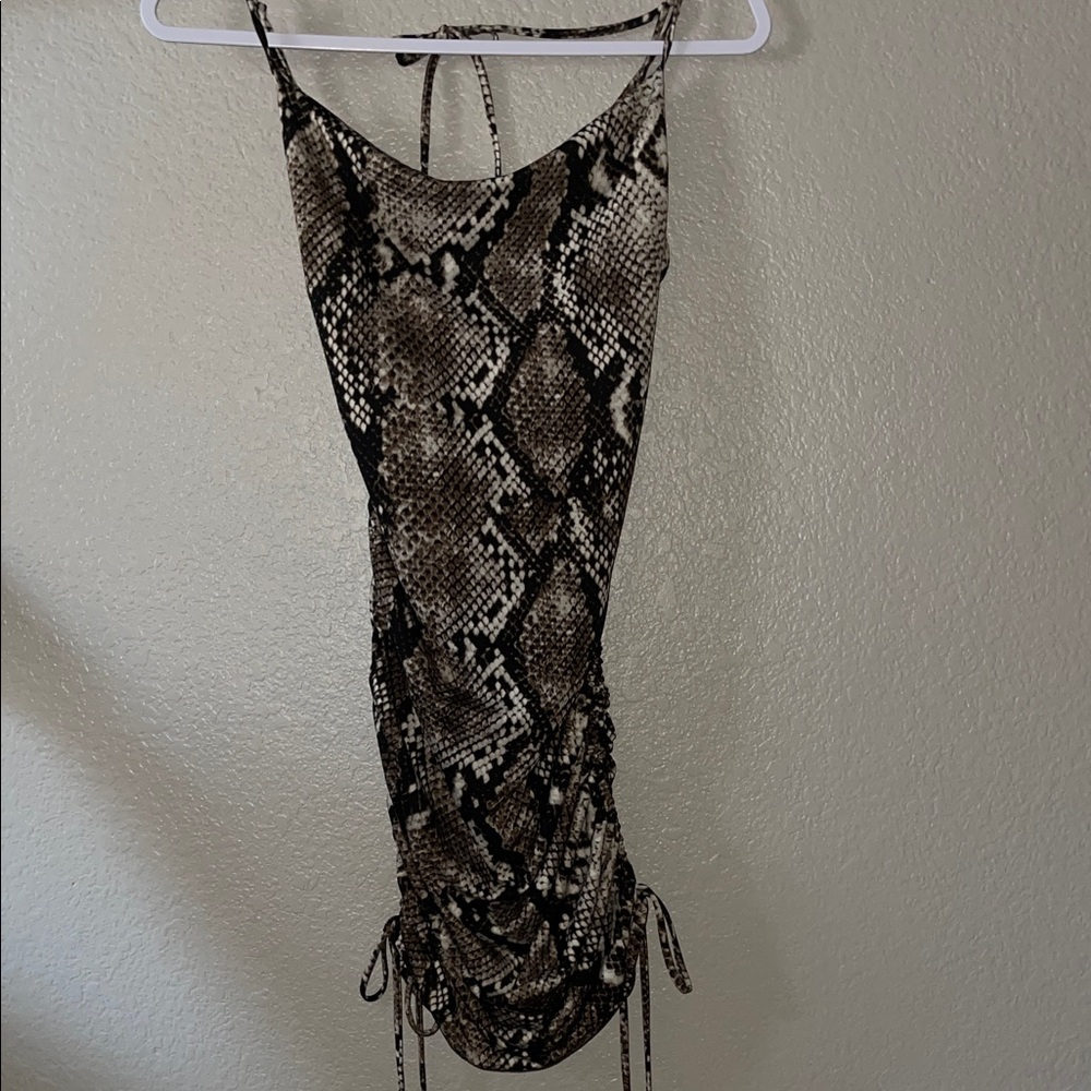 Snake Print Halter Dress